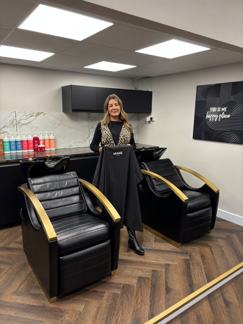 Jade Nandra at the backwash in her salon at MANE, Tamworth